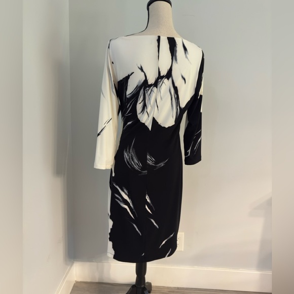 Ralph Lauren Black and White cinched Sheath Dress - Picture 5 of 6
